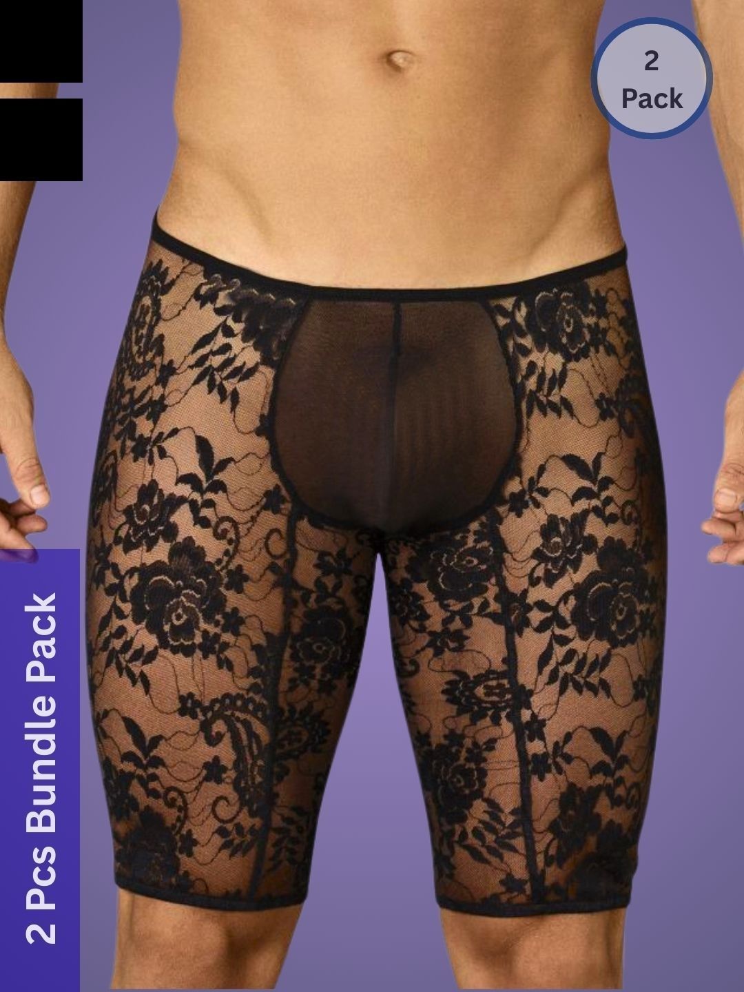 Muquam Men Pack of 2 Printed Anti Bacterial Lace Boxer-Style Briefs