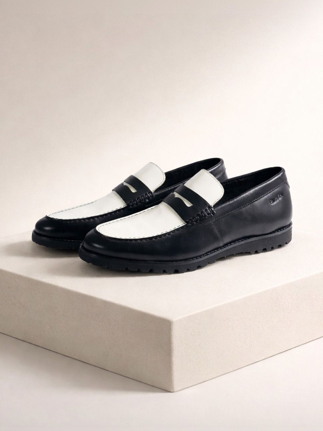 Ruosh Men Black Nubuck Penny Loafers
