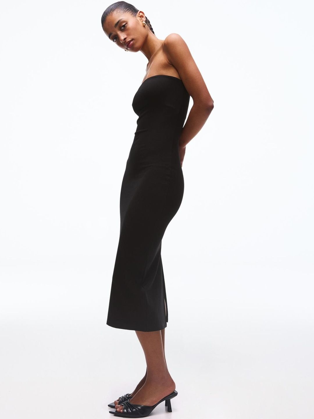 Bandeau knit midi dress