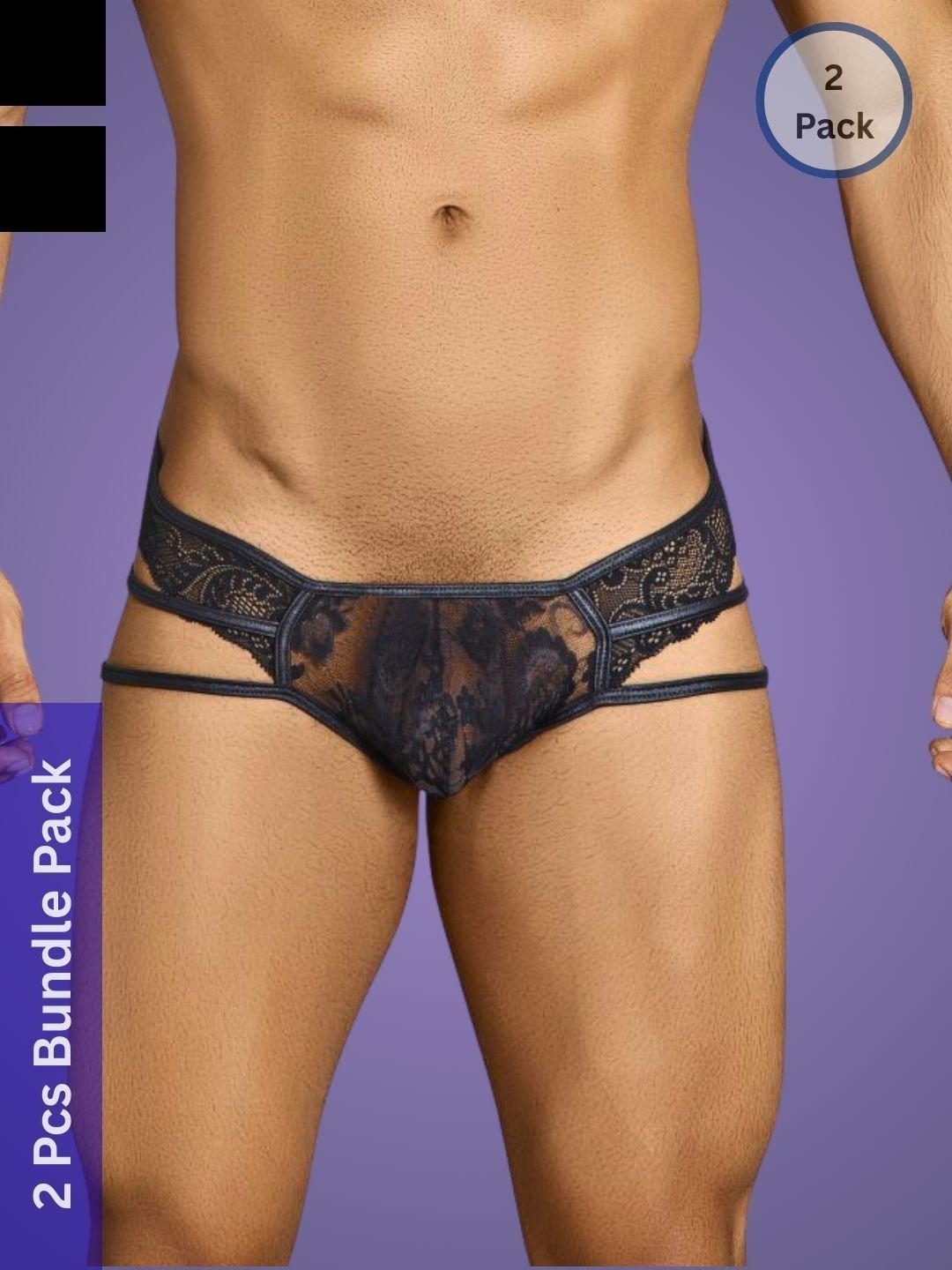 Muquam Men Pack of 2 Printed Anti Bacterial Lace Bikini