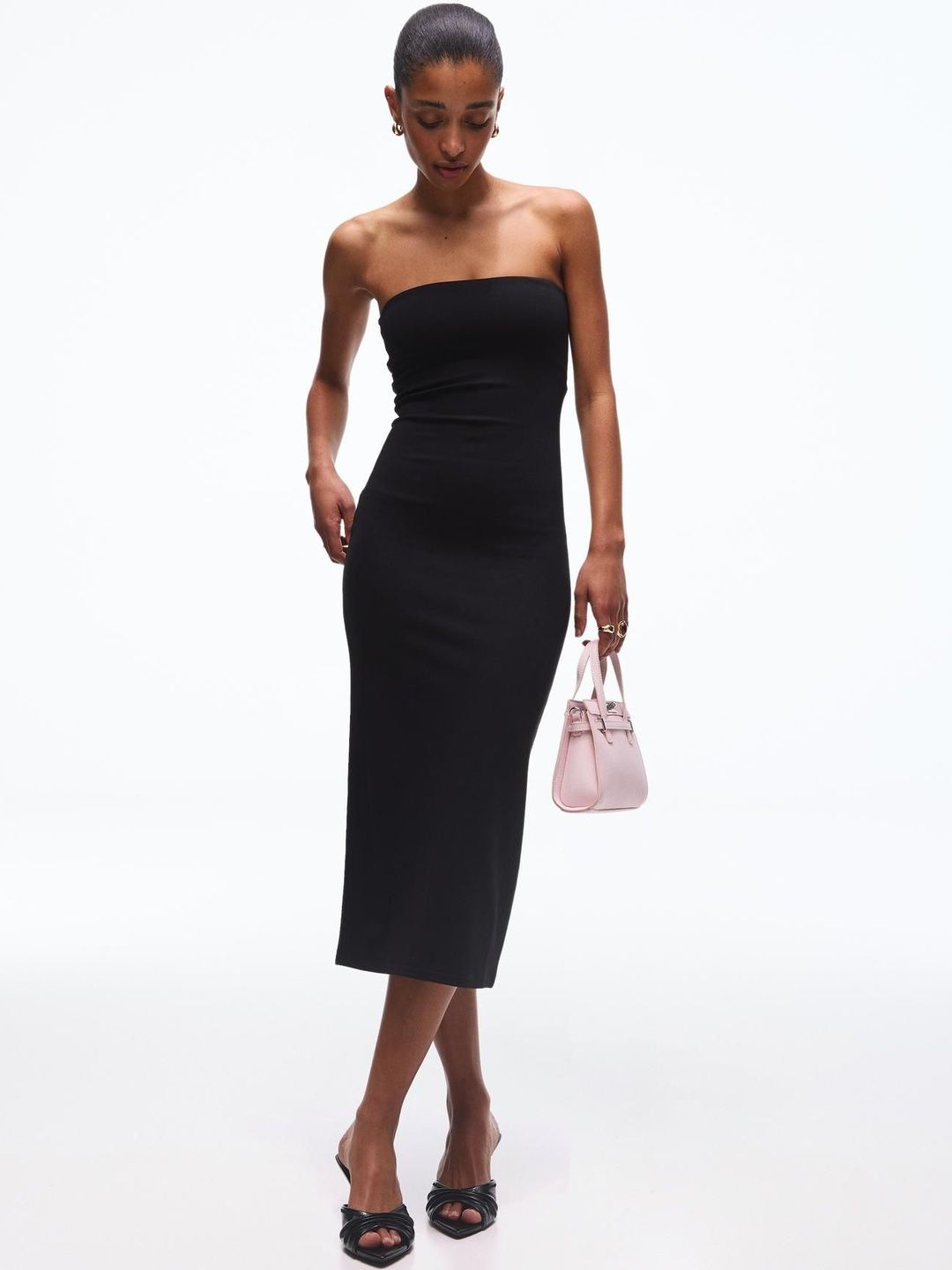 Bandeau knit midi dress