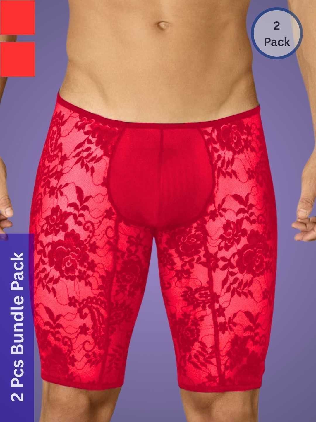 Muquam Men Pack of 2 Printed Anti Bacterial Lace Boxer-Style Briefs