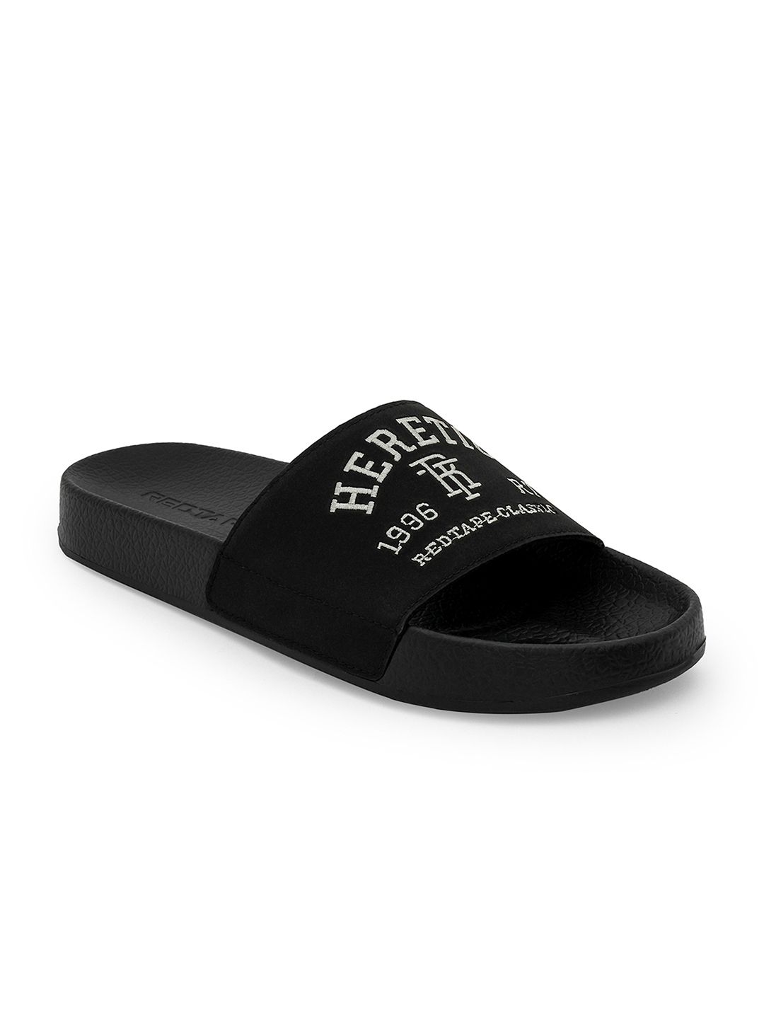 Red Tape Printed Slip On Sliders