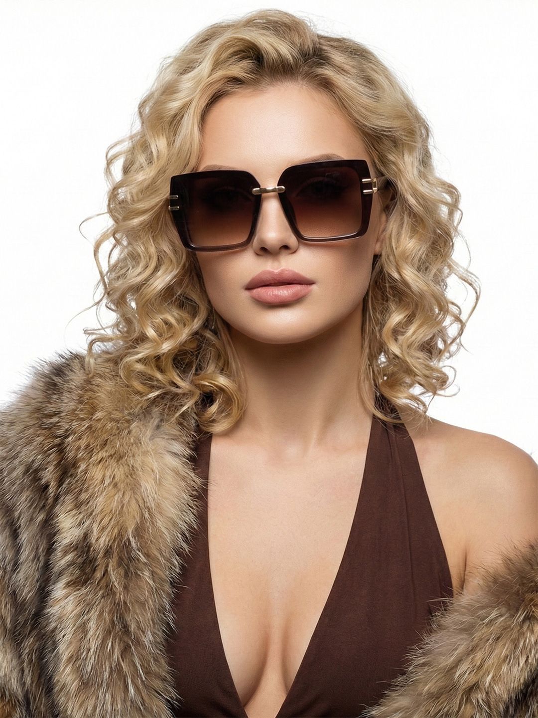 HASHTAG EYEWEAR Women Oversized Sunglasses With UV Protected Lens G-15065-brown