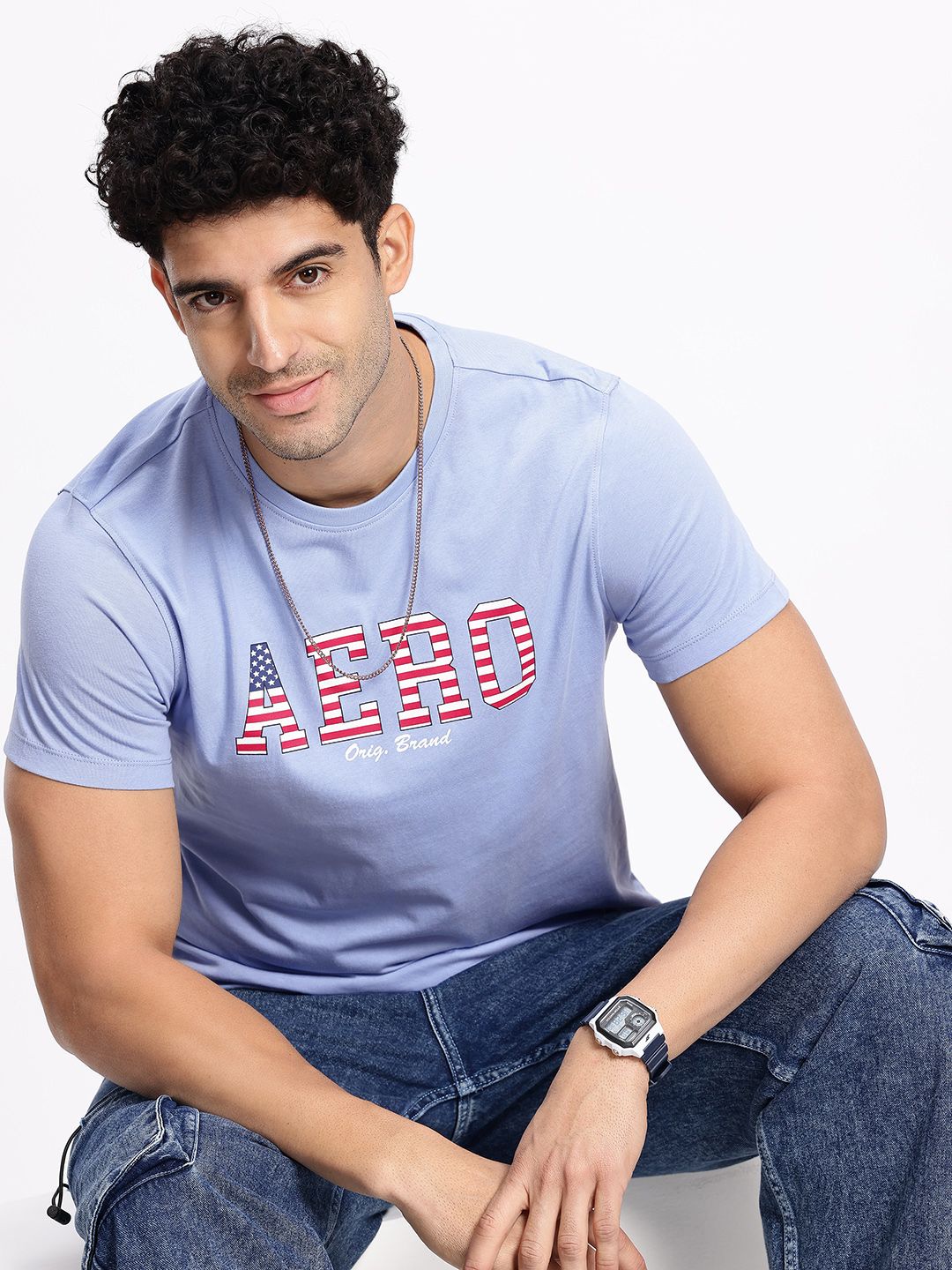Aeropostale Brand Logo Printed Pure Cotton Slim Fit T-shirt