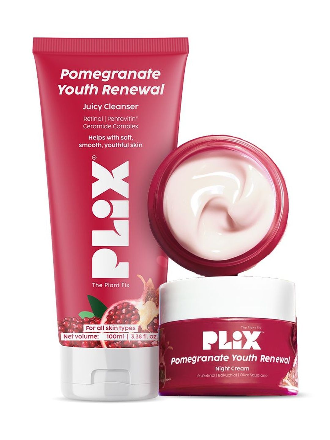 PLIX THE PLANT FIX Set Of 2 Juicy Cleanser- 100 ml & Night Cream- 50 g