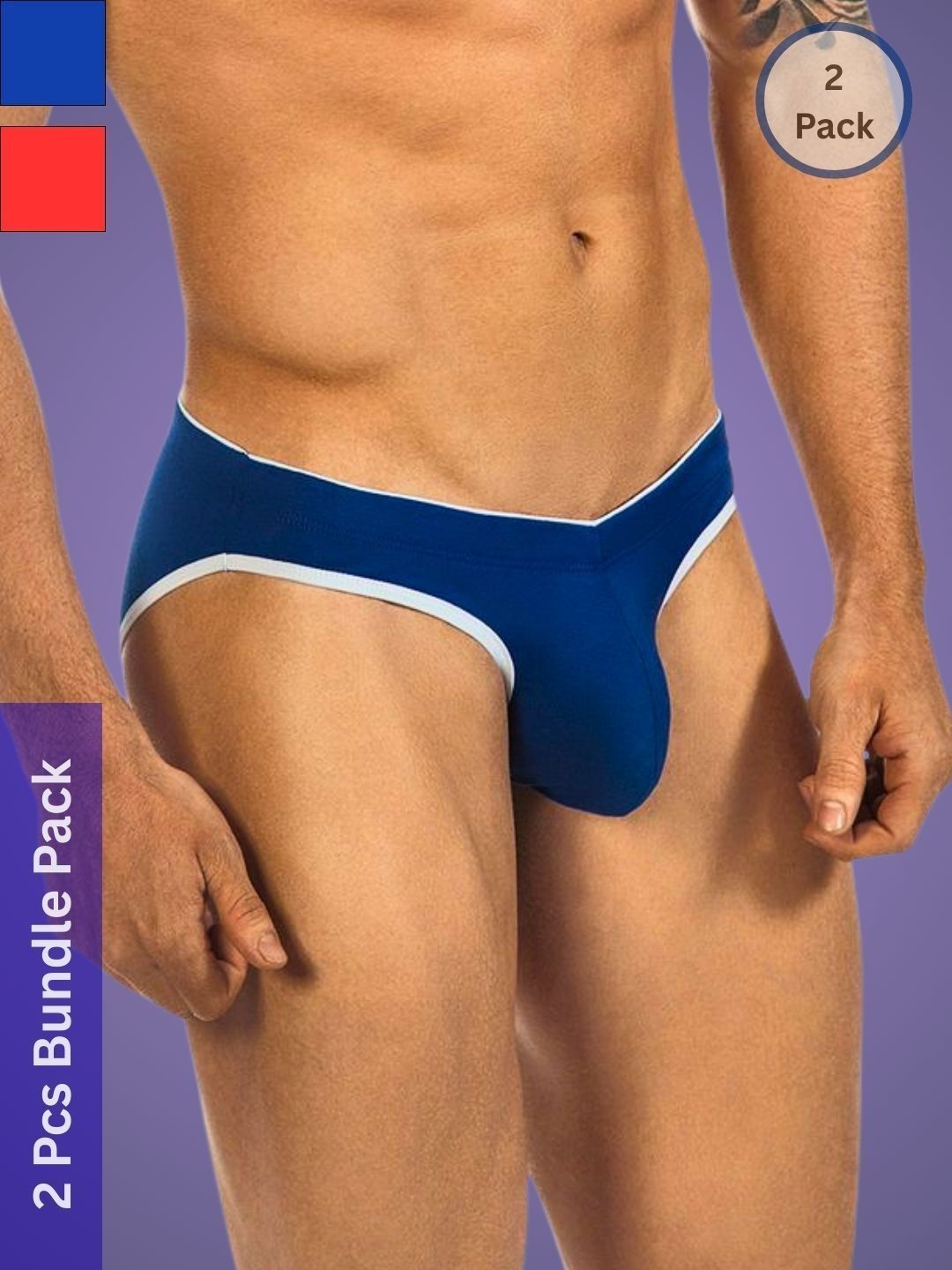 Muquam Men Pack of 2 Anti Bacterial Basic Briefs