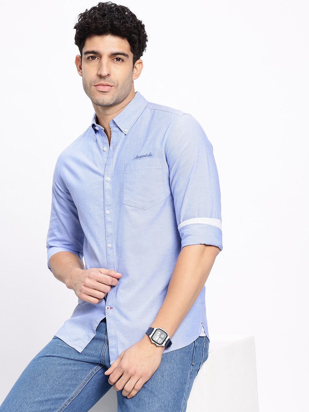 Aeropostale Pure Cotton Button-Down Collar Casual Shirt