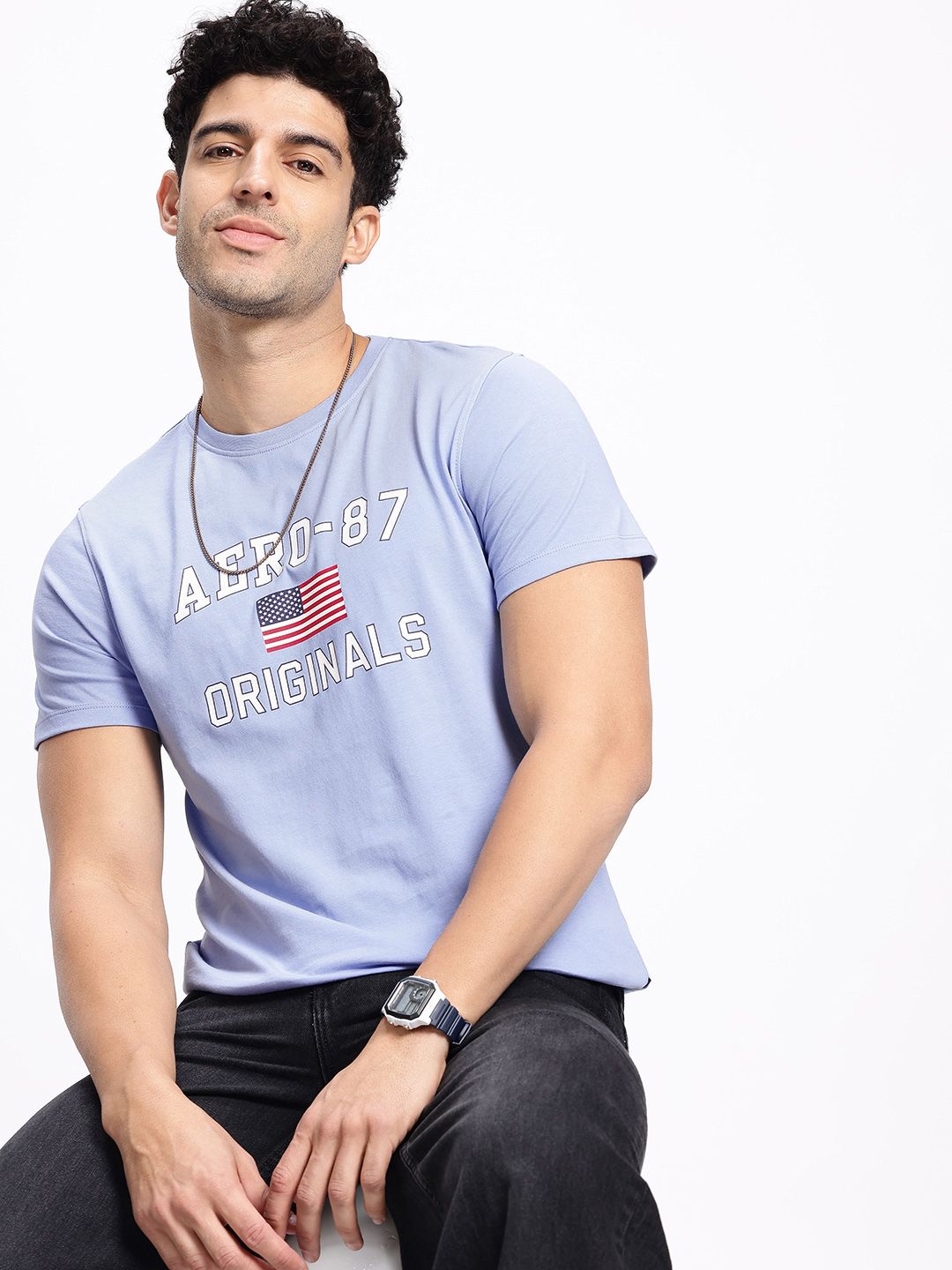 Aeropostale Brand Logo Printed Pure Cotton Slim Fit T-shirt