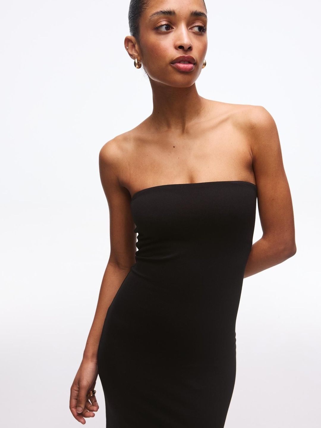 Bandeau knit midi dress
