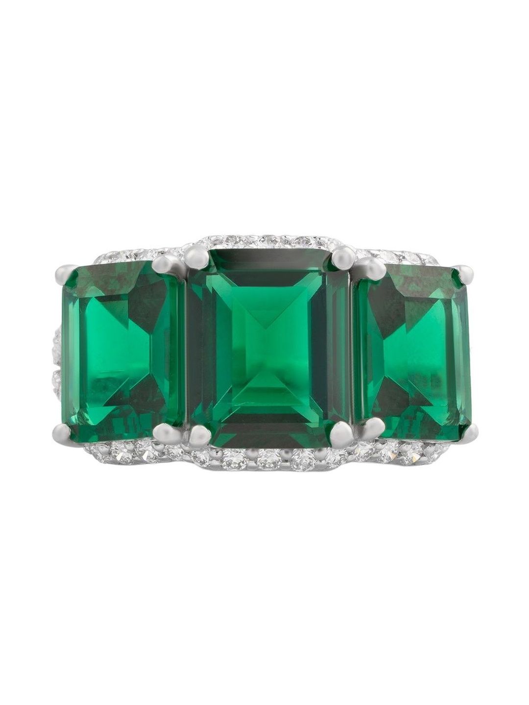 DAZZLING CONCEPTS 925 Sterling Silver Gotham Green Ring