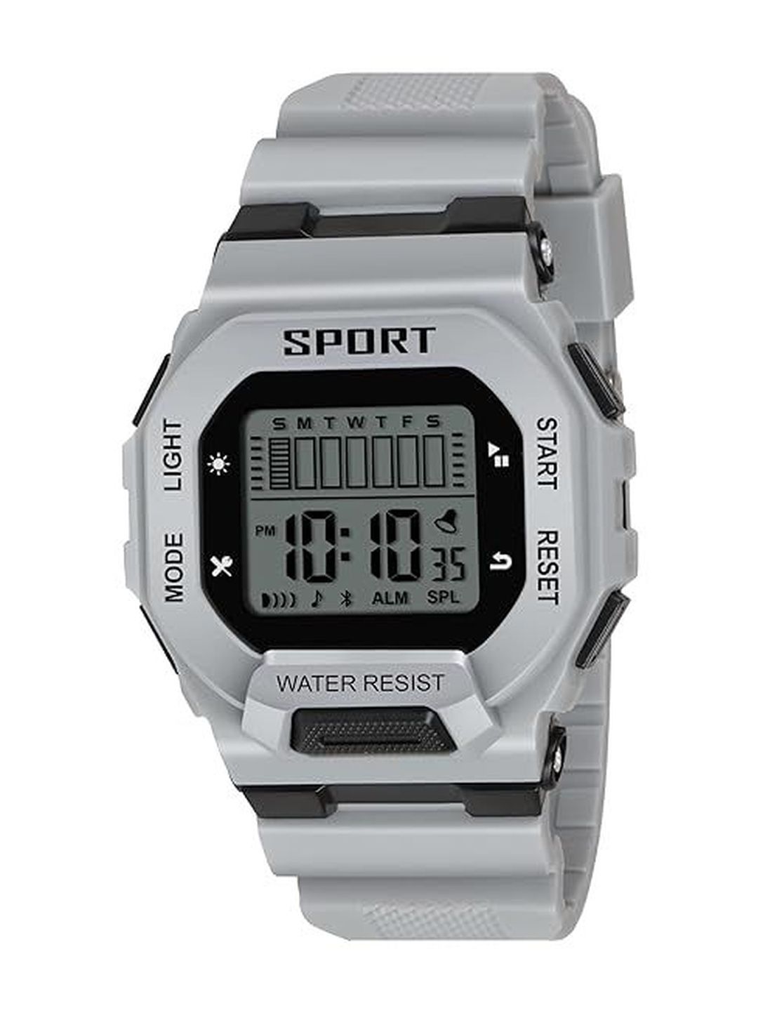 Brostin Brostin Unisex Dial & Straps Digital Multi Function Watches Grey Square Sport Watch