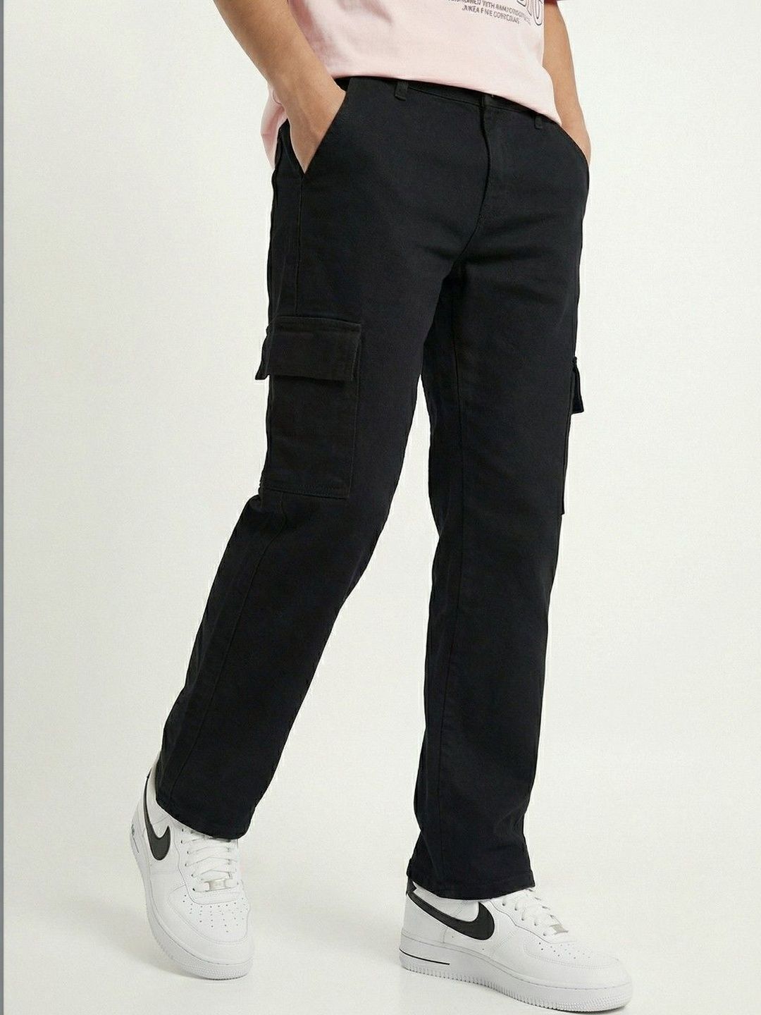 glitchez Men Classic Straight Fit Mid-Rise Stretchable Jeans