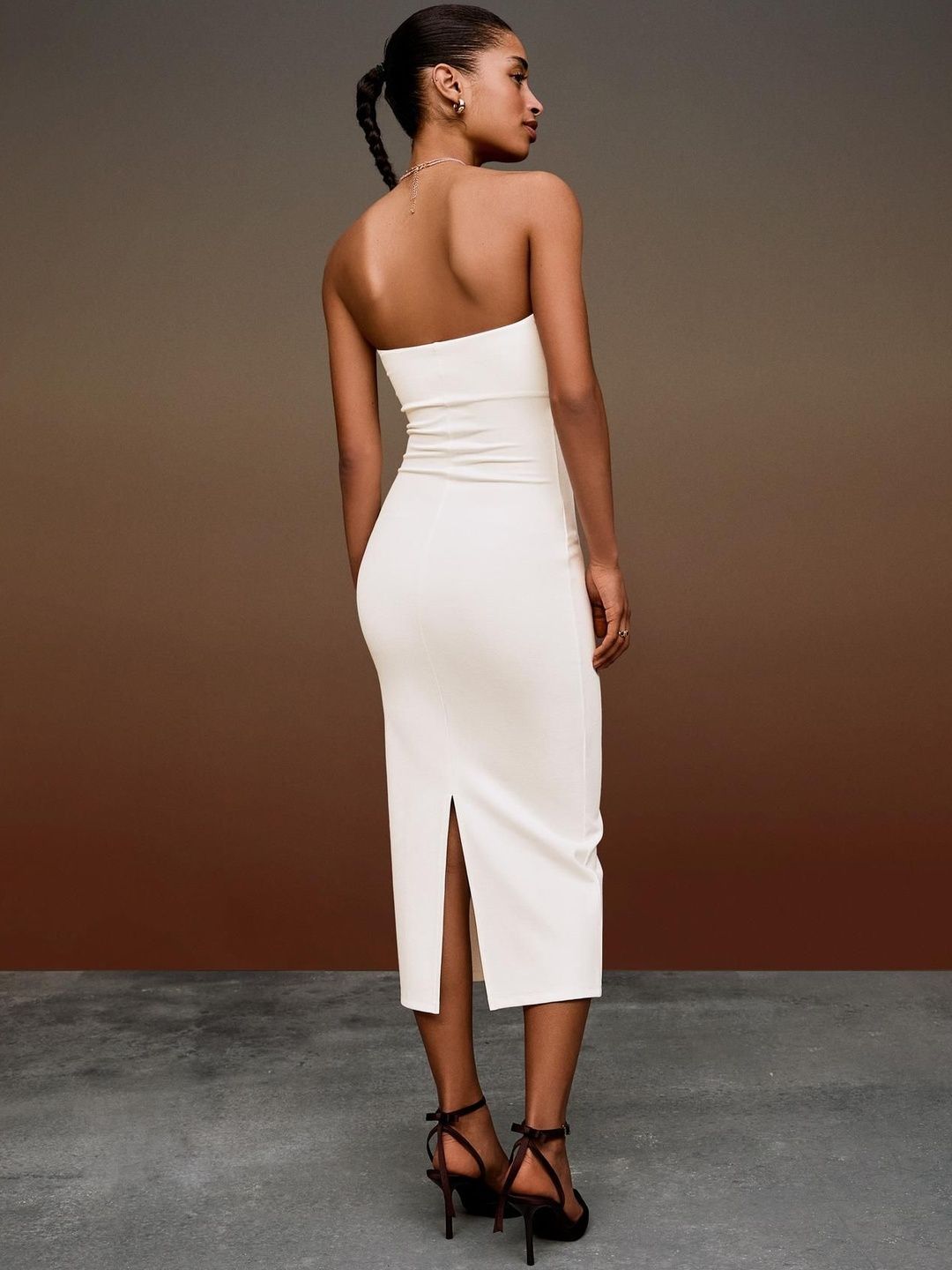 Bandeau knit midi dress