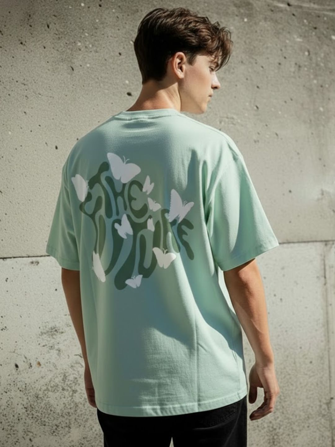 Rigo Unisex Typography Printed Drop-Shoulder Sleeves T-shirt