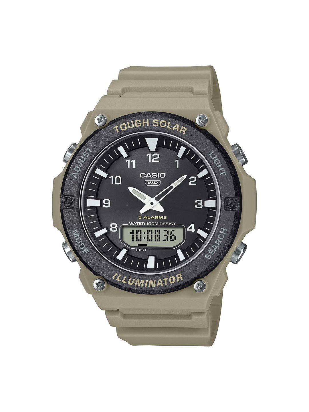 CASIO CASIO Men Dial & Straps Analogue and Digital LED Backlight Solar Powered Watch AD288