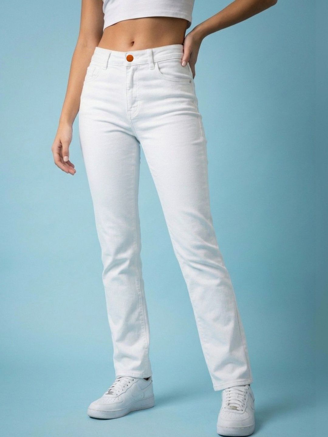 Women Regular Fit Mid-Rise Jeans Encrypt Women Classic Regular Fit Mid-Rise Light Fade Stretchable Jeans