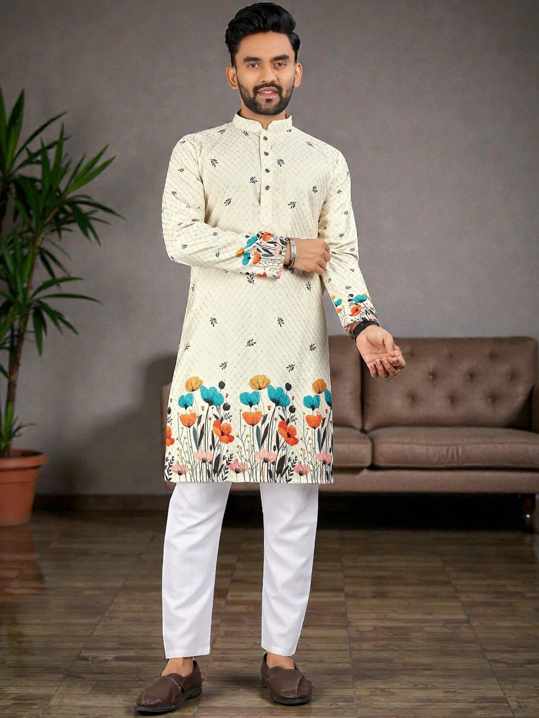 MAITHILI CREATION Men Embroidered Kurta