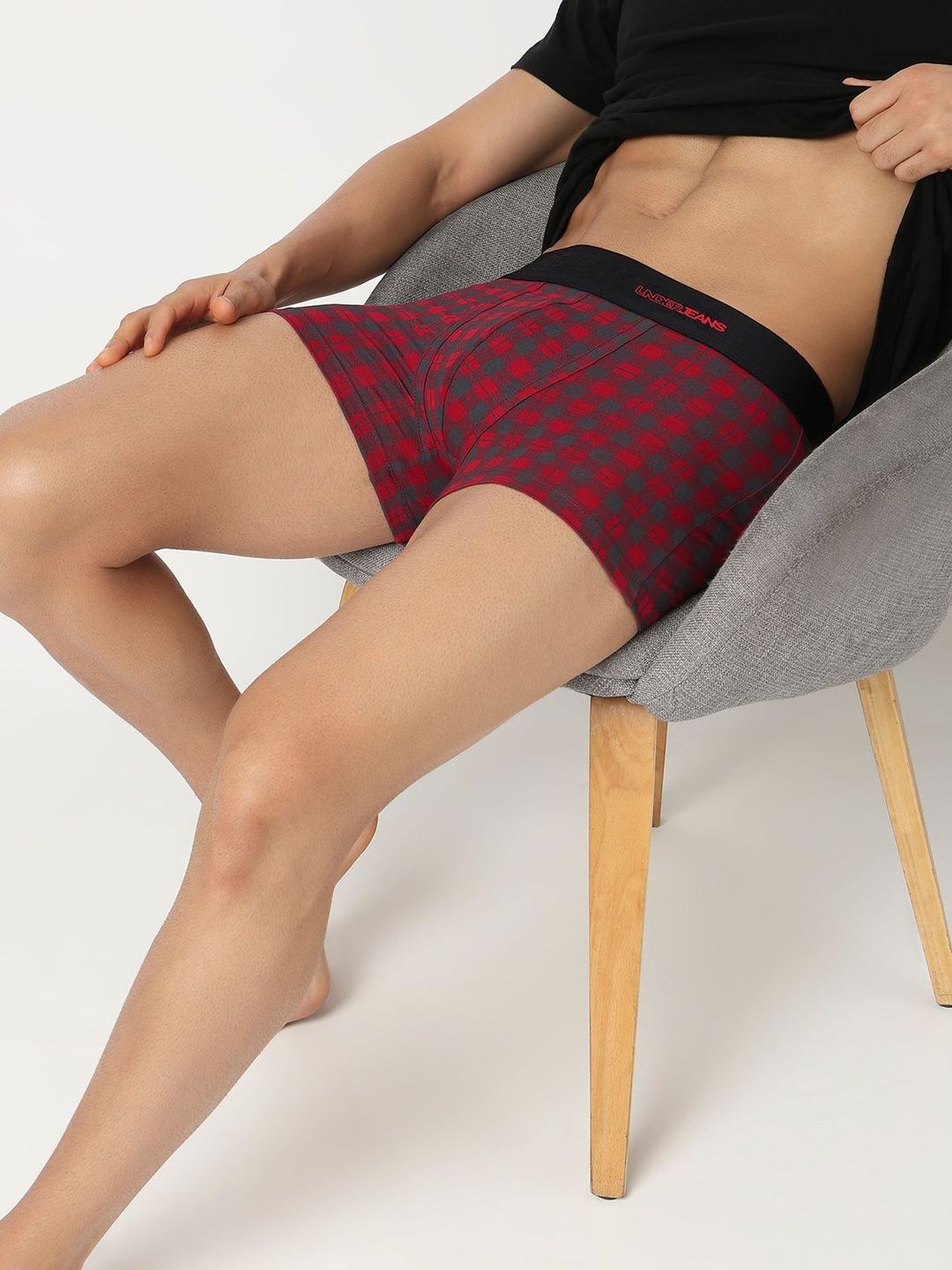 UnderJeans by Spykar Pack of 2 Cotton Blend Checked Trunks