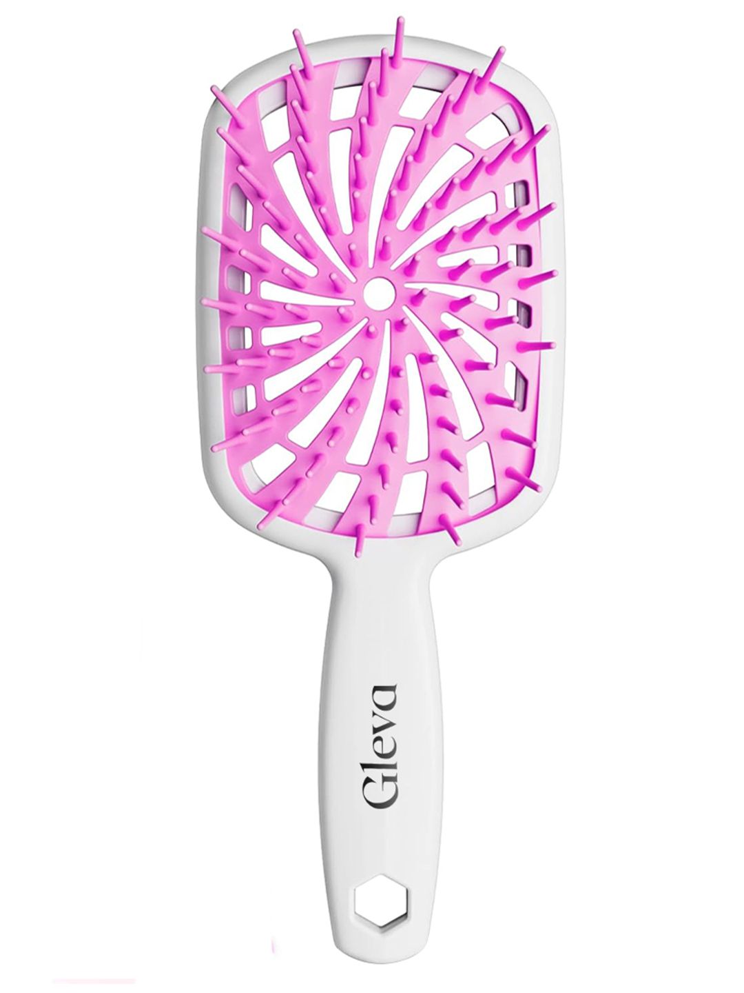 Gleva Vented Detangler Hair Brush with Soft Bristles - Pink