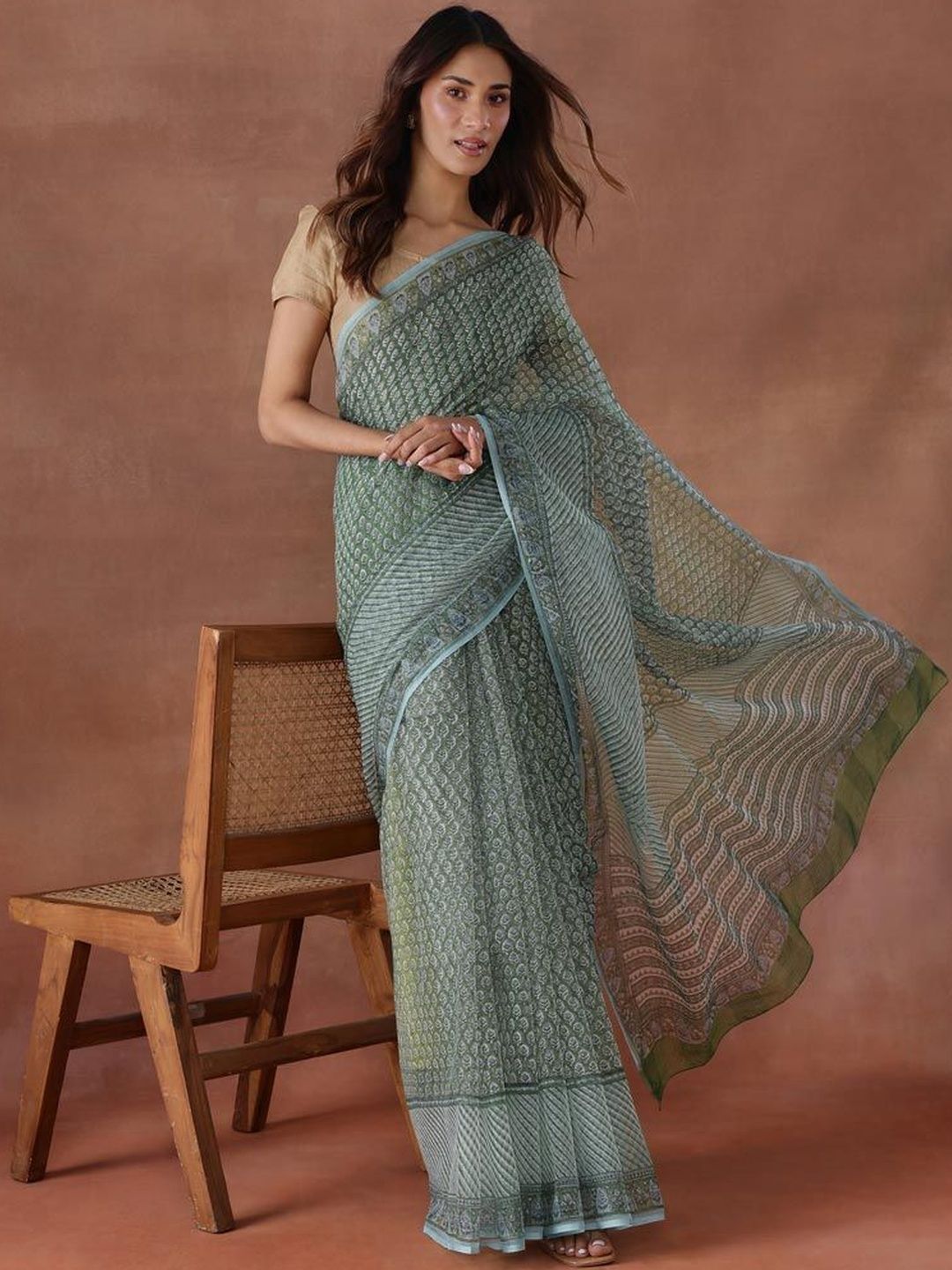 Fabindia Fabindia Ethnic Motifs Silk Cotton Handloom Saree
