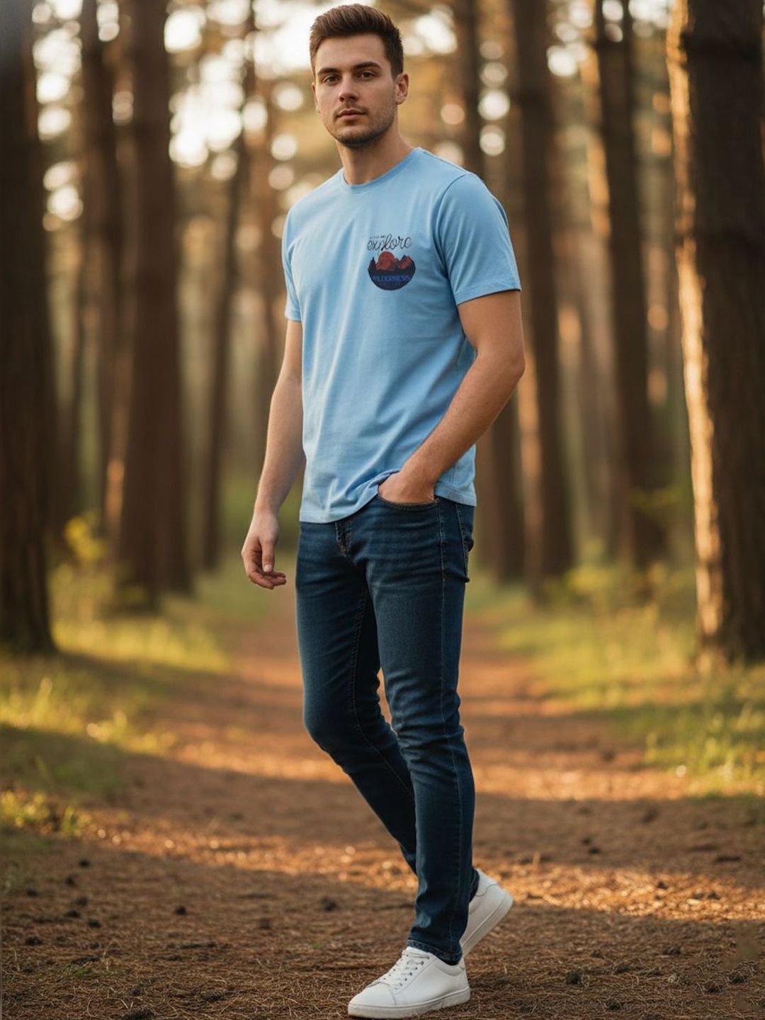 The Roadster Lifestyle Co Graphic Printed Bio Finish Round Neck T-Shirt
