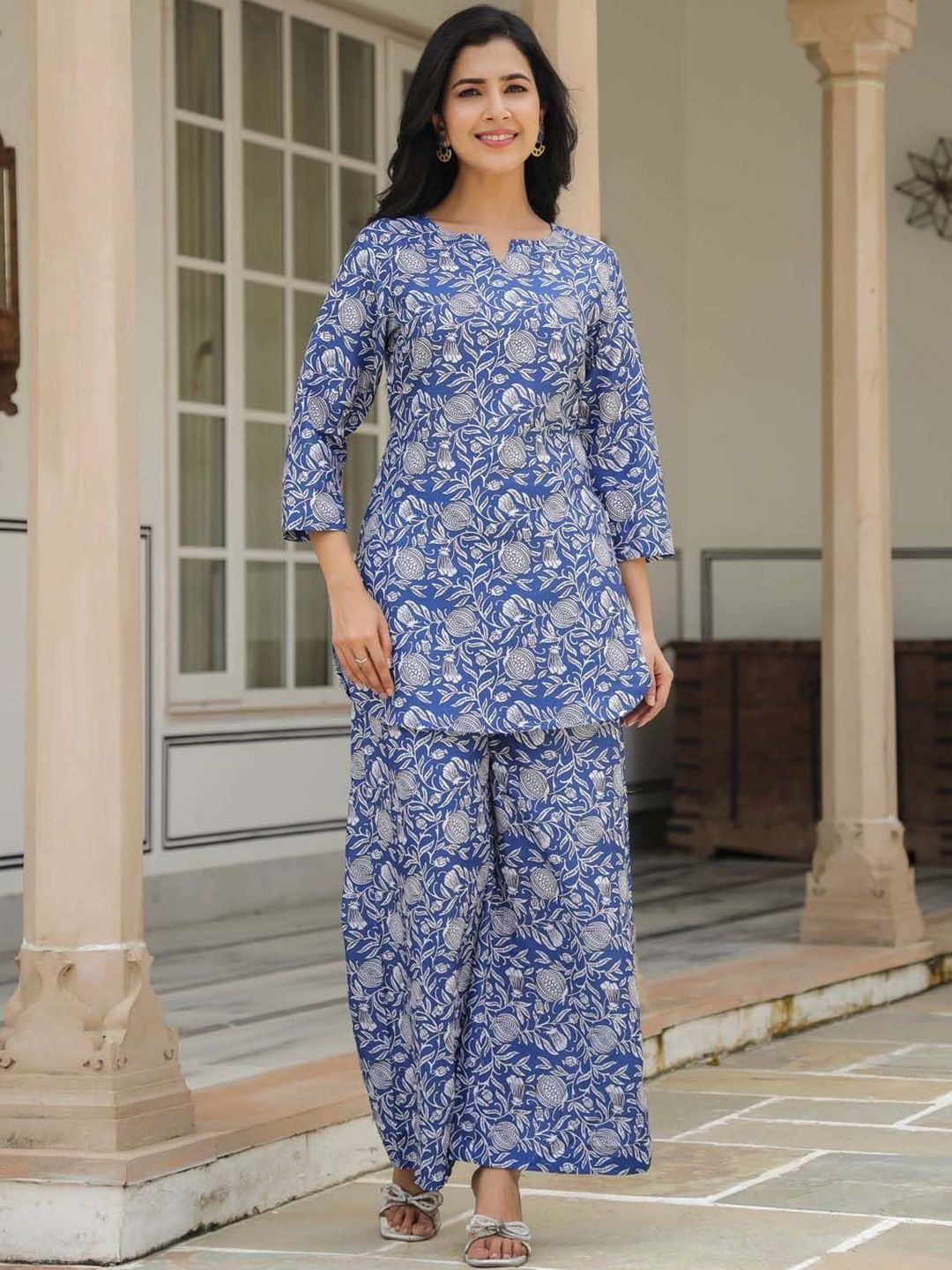 SZN Floral Printed Tunic with Palazzos