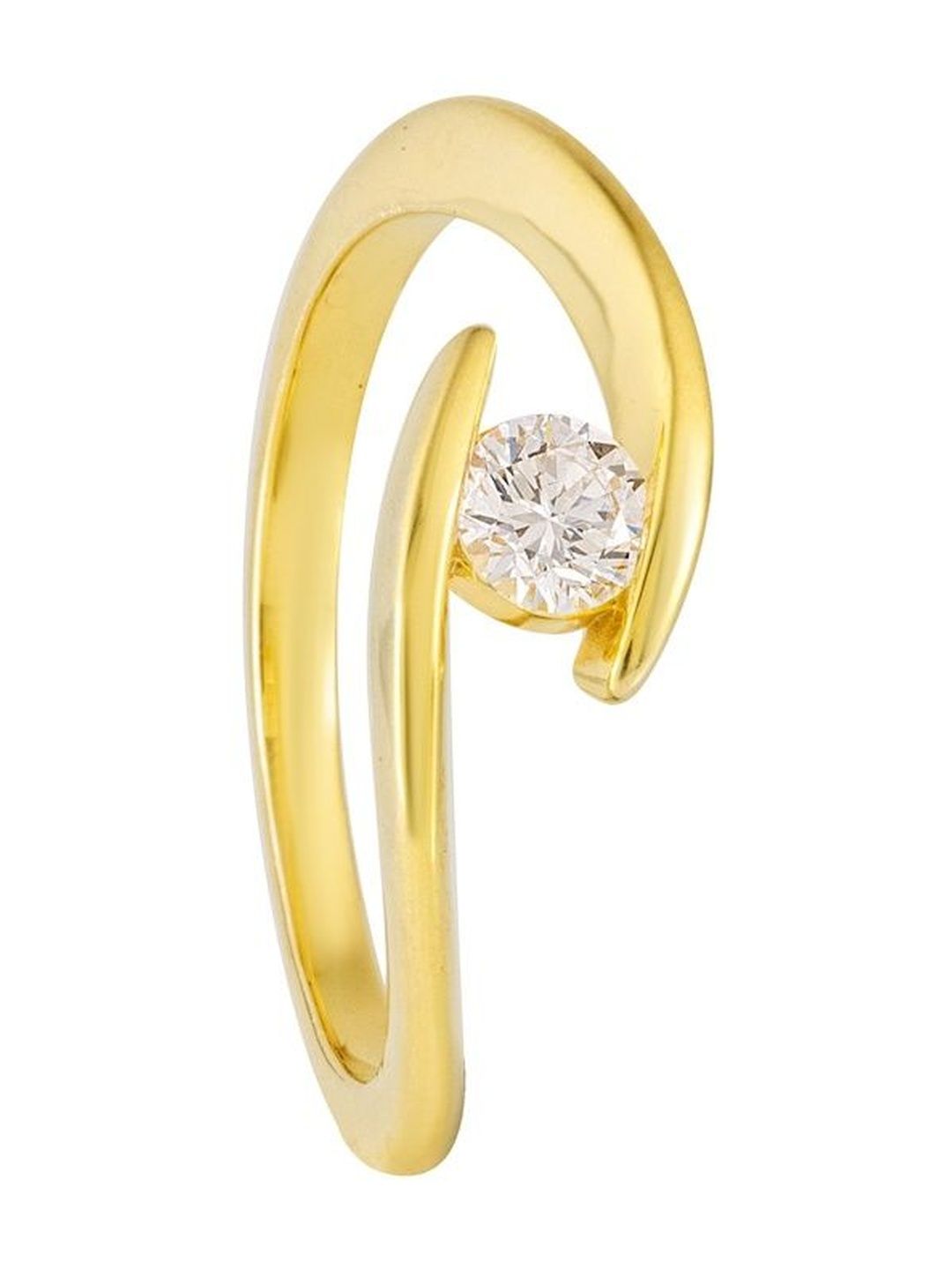 DAZZLING CONCEPTS 925 Sterling Silver Serpentine Grace Ring - Gold Polished