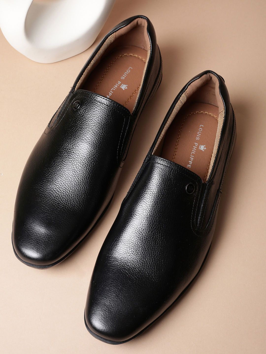 Louis Philippe Men Premium Leather Breathable Anti Slip Flat Heel Formal Slip-on Shoes