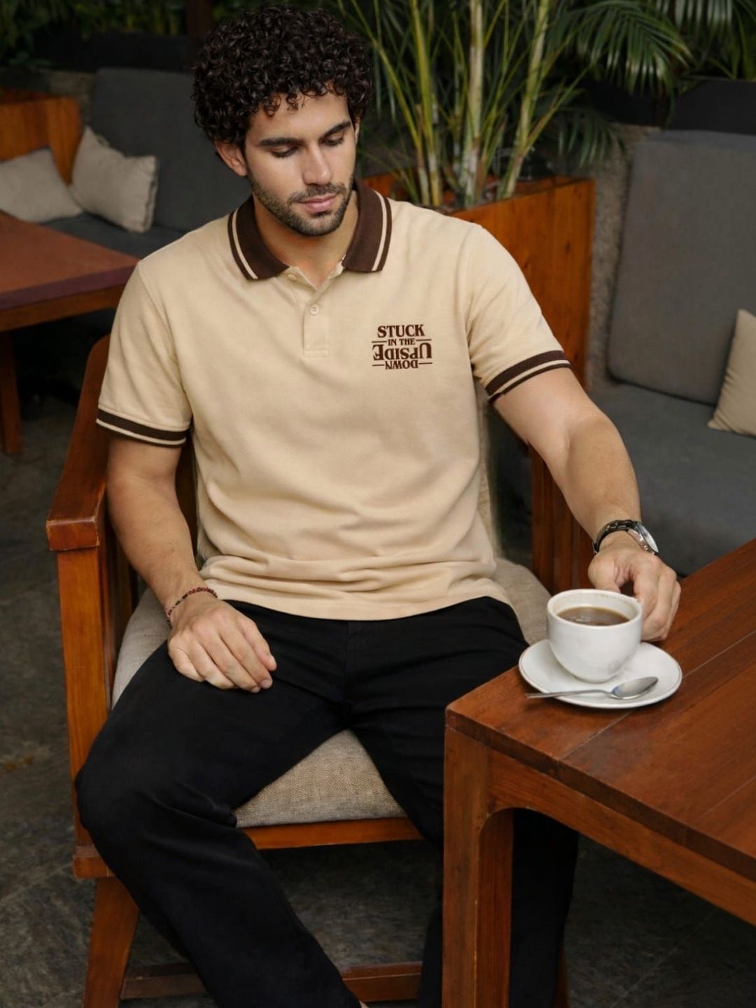 DAMN GUD DG Men Printed Polo Collar T-shirt