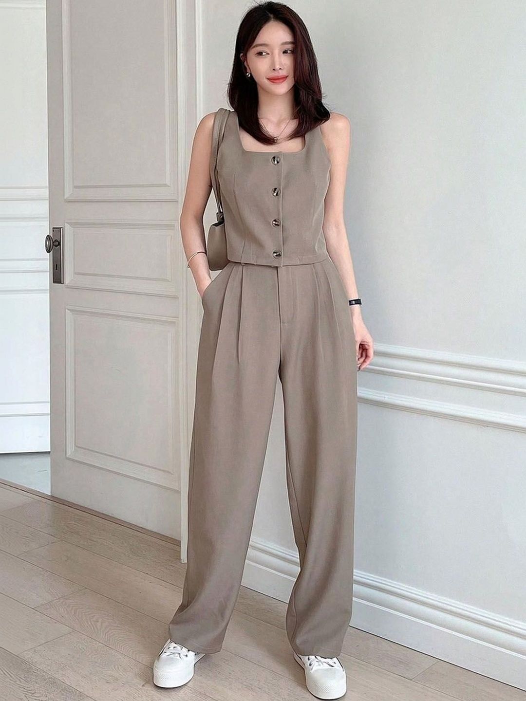 Stylecast X Kotty Solid Vest Top & Trousers Set