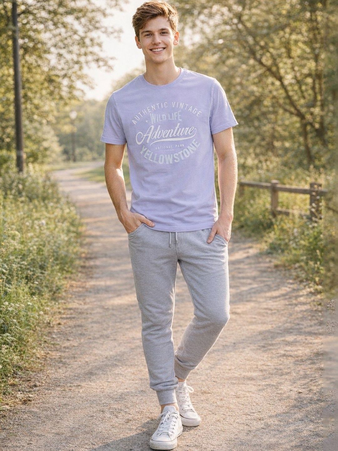 The Roadster Lifestyle Co Printed Round Neck Tshirt