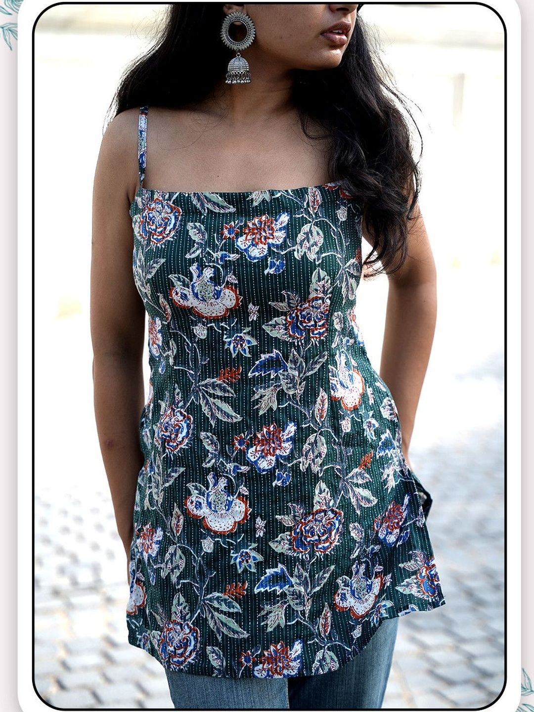 RAJAM Floral Printed Pure Cotton Kurti