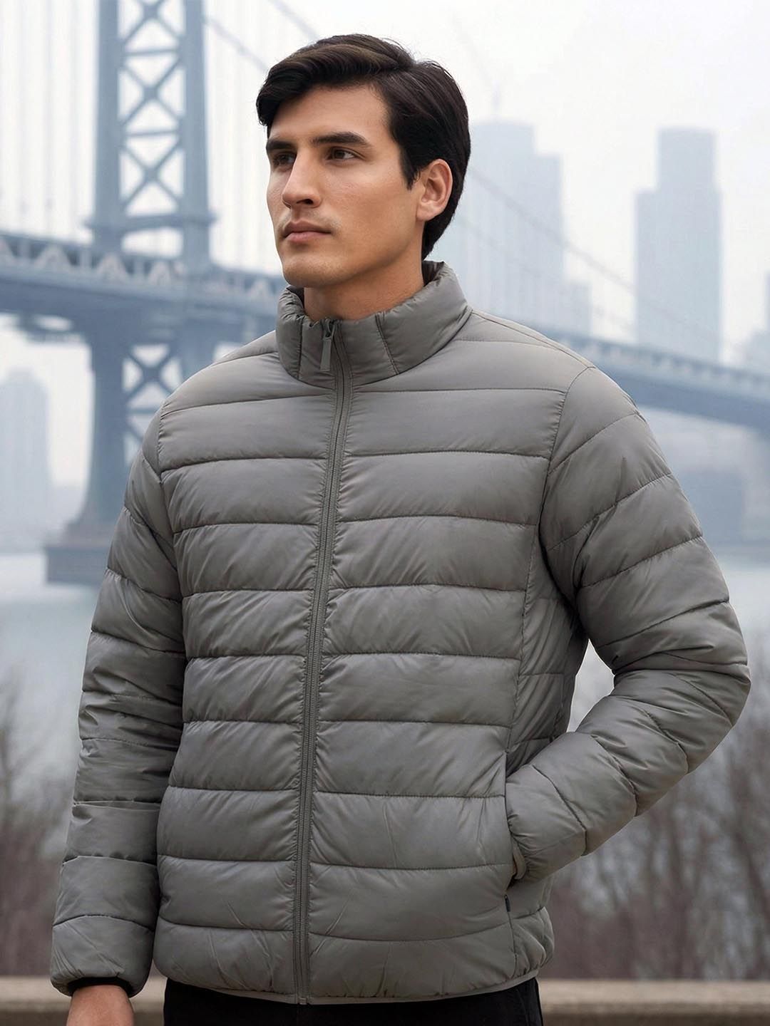 XYXX Men Puffer Jacket with Patchwork