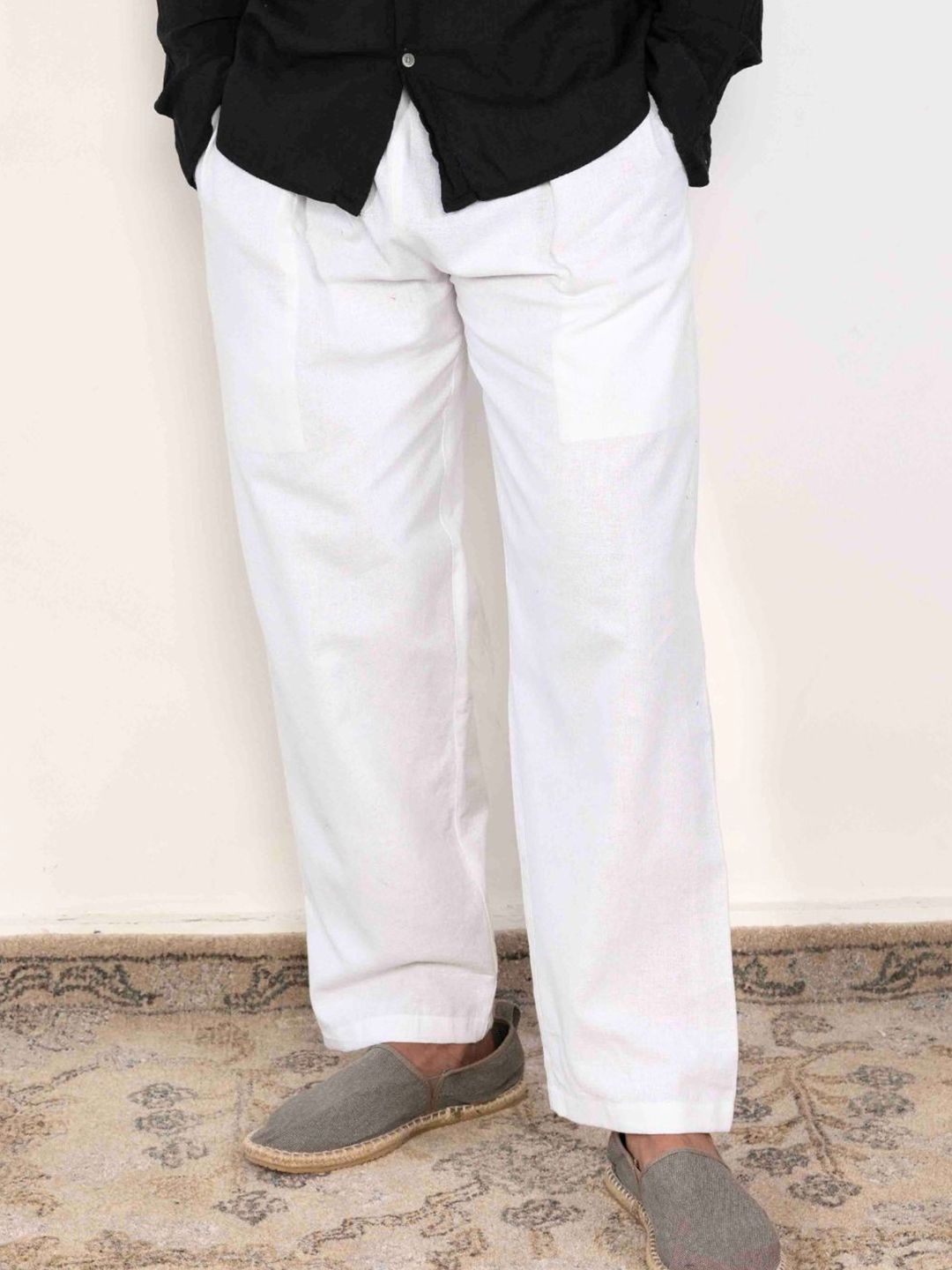 HOPE House of Pure Eco Men Mid Rise Pure Cotton Breathable Straight Lounge Pants