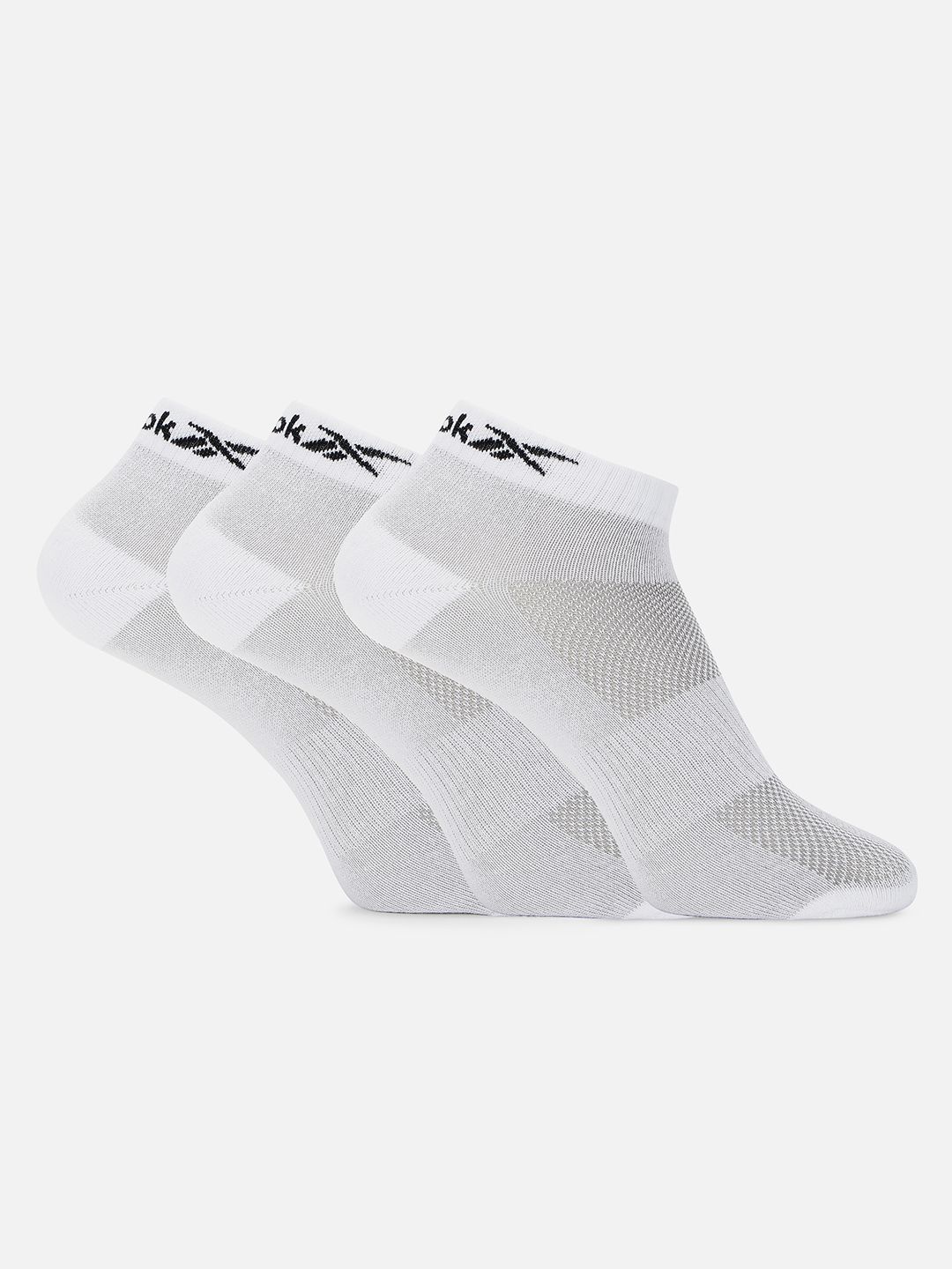 Reebok Unisex Pack of 3 SoftStride Patterned Ankle Length Socks