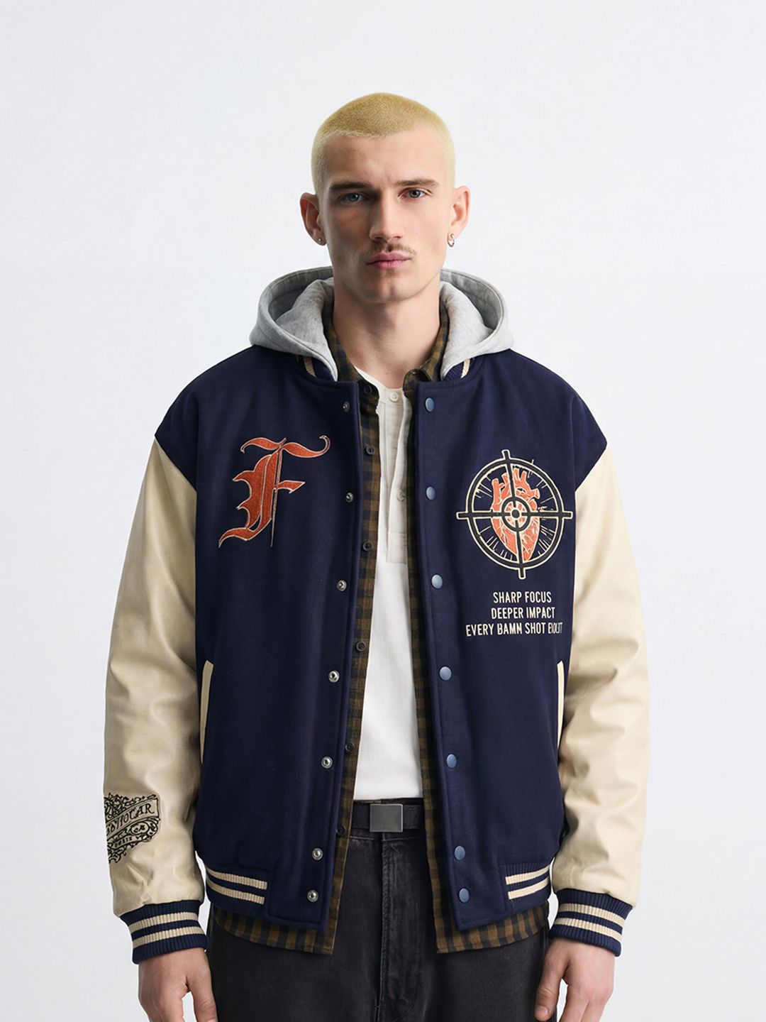 FUGAZEE Men Hooded Graphic Printed Cotton Casual Bomber Jacket