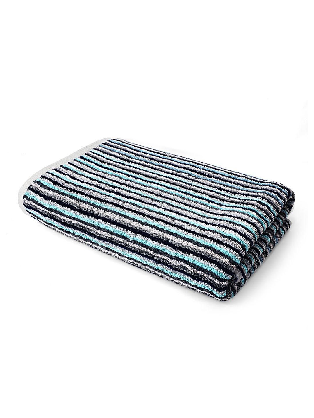 Layers Purple & Blue 1 Striped Cotton 500 GSM Bath Towel