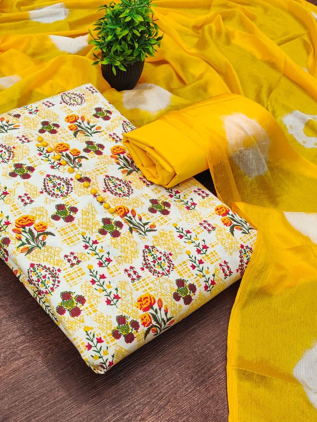 Dhaaga Ghar Printed Pure Cotton Unstitched Dress Material