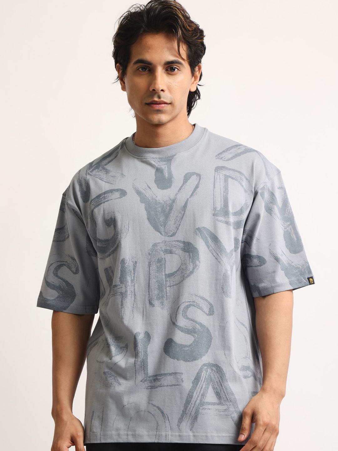 Maniac Men Typography Printed Drop-Shoulder Sleeves T-shirt