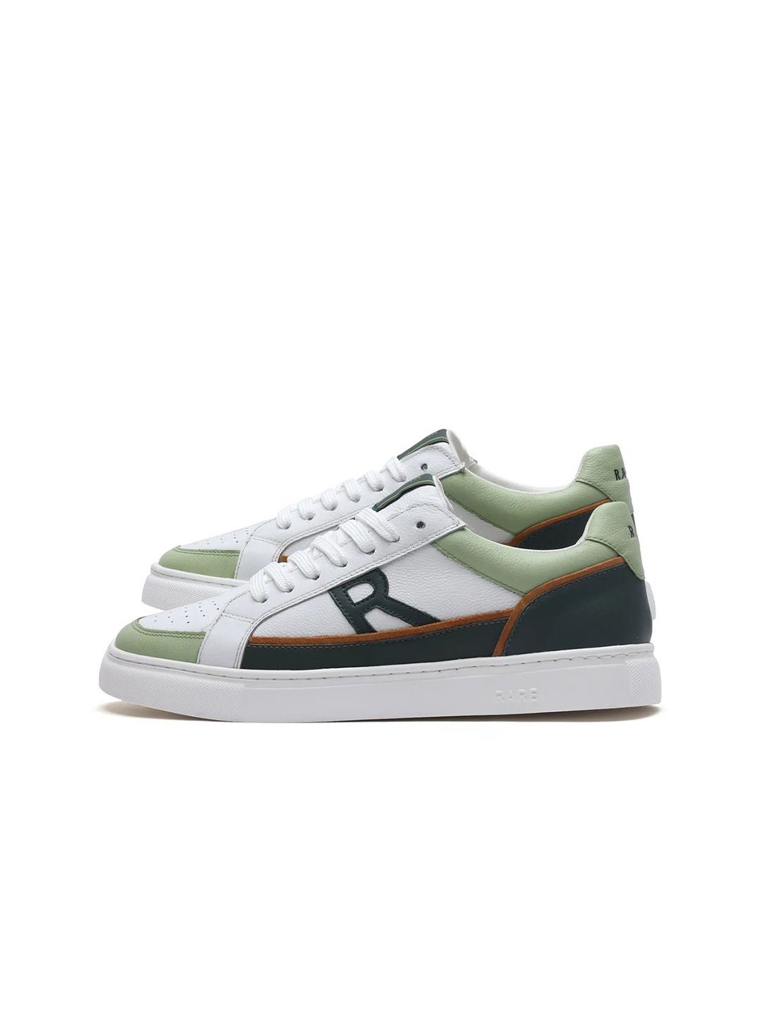 RARE RABBIT Men Perforations Leather Lace-Ups Round Toe Sneakers