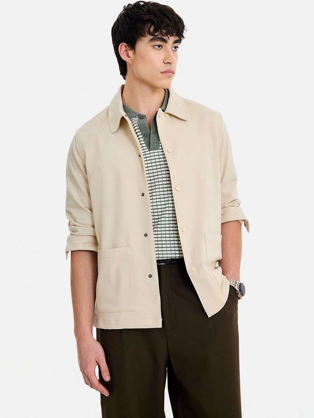 Snitch Cream Solid Jacket