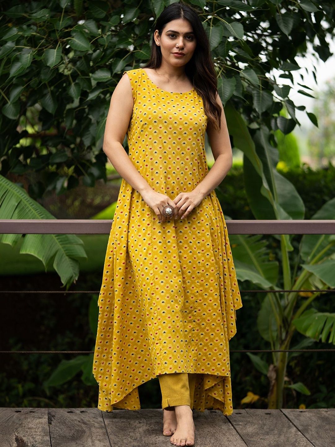 JITI Ethnic Motifs Printed Pure Cotton Kurti