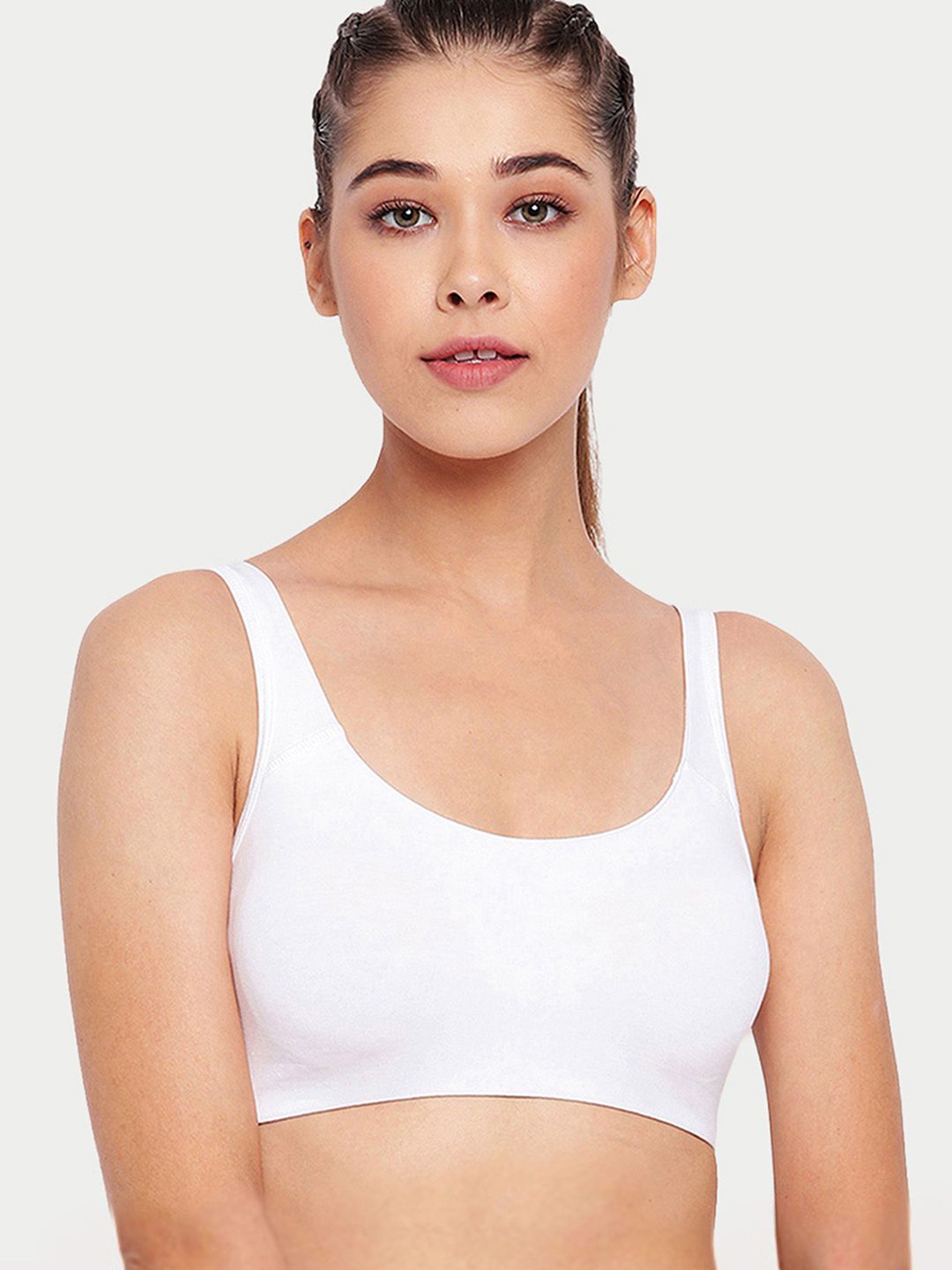 Enamor Non-Padded Wirefree & High Coverage Low Impact Sports Bra Sb06