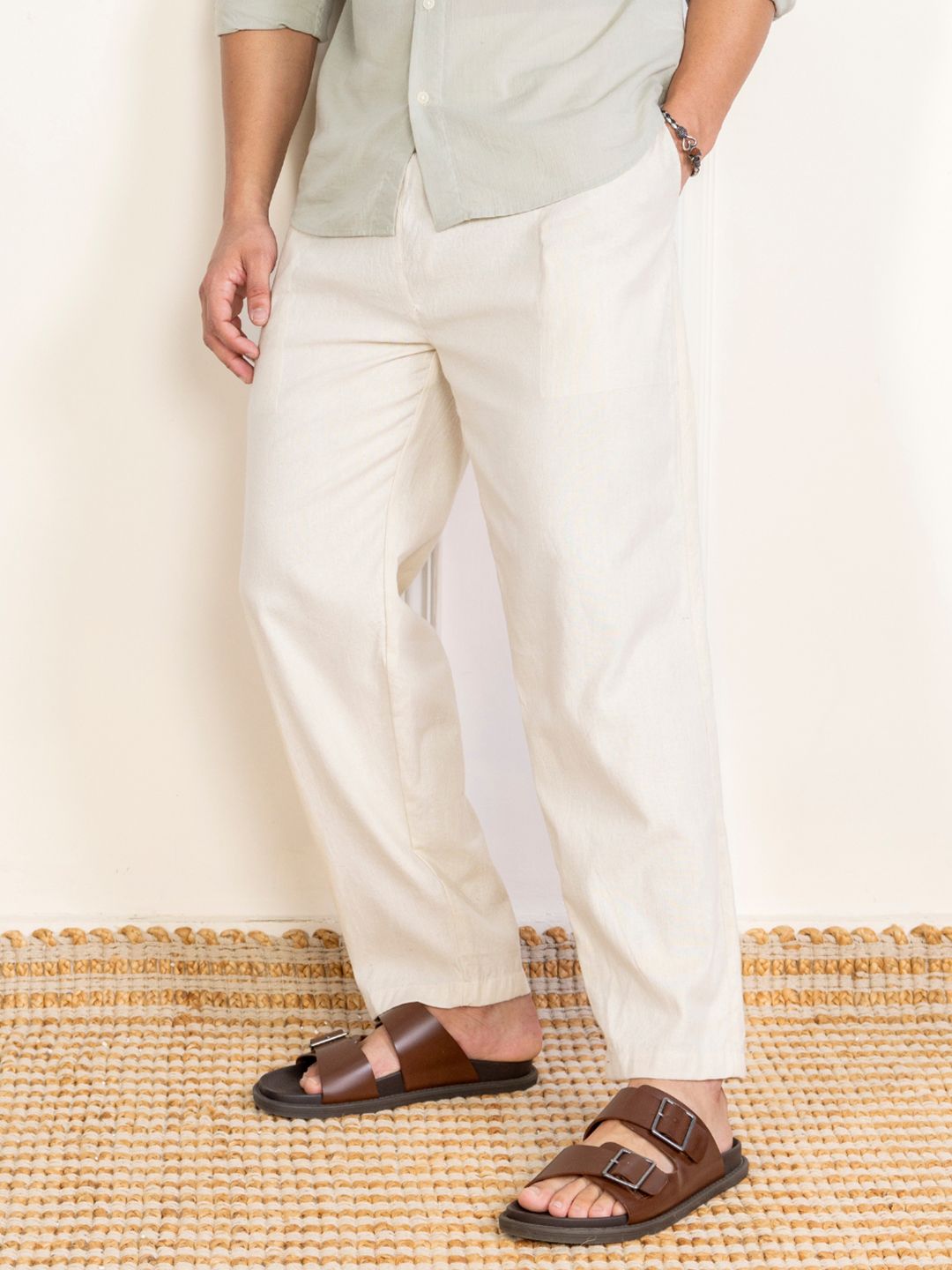 HOPE House of Pure Eco Men Pure Cotton Breathable Straight Lounge Pants