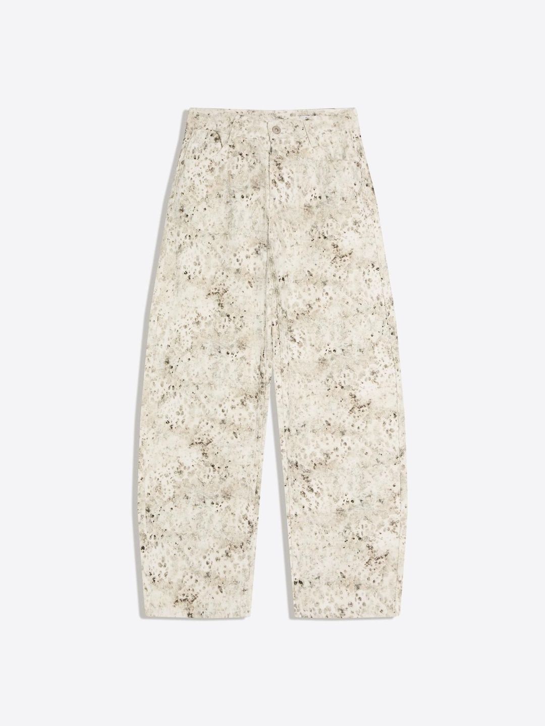 Low-rise baggy textured print jeans