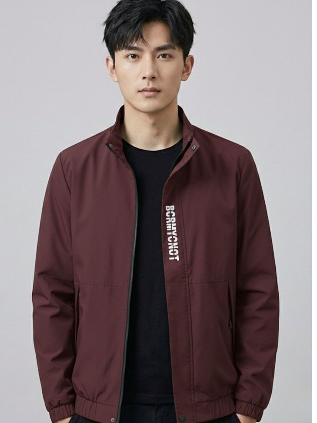 MIA FASHION Men Typography Lightweight Bomber Jacket