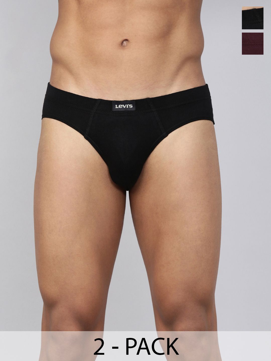 Levis Men Pack of 2 Solid Pure Cotton Brief with Smartskin Technology