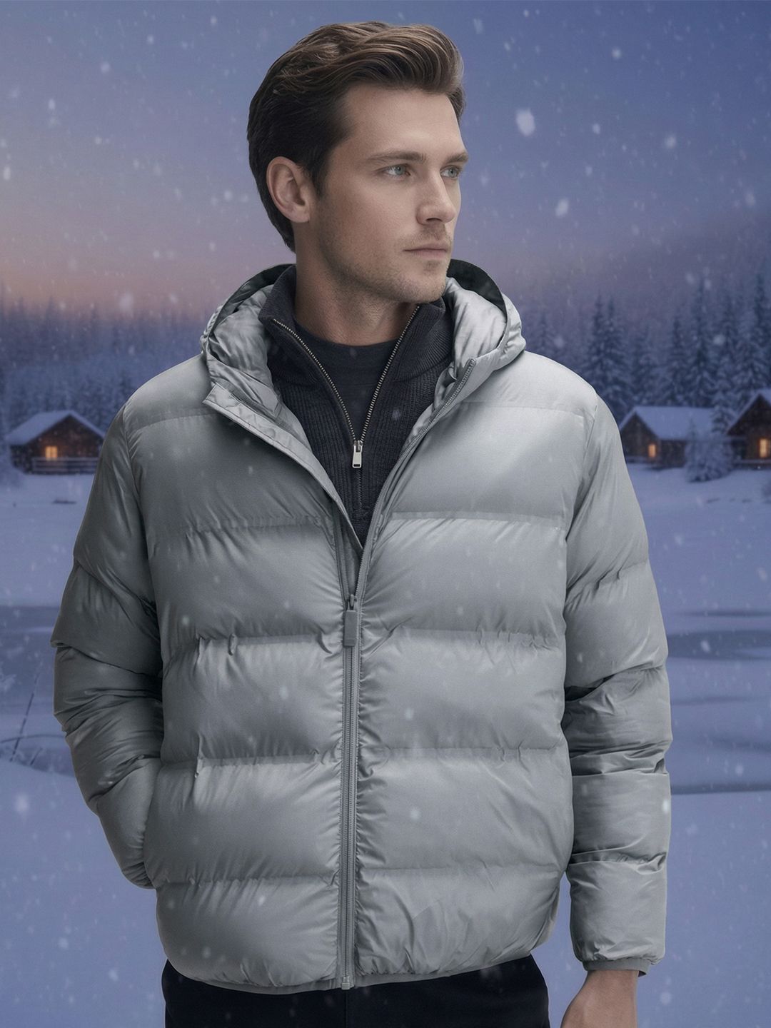 XYXX Men Ultra-Warm Hevay Winter Hooded Puffer Jacket