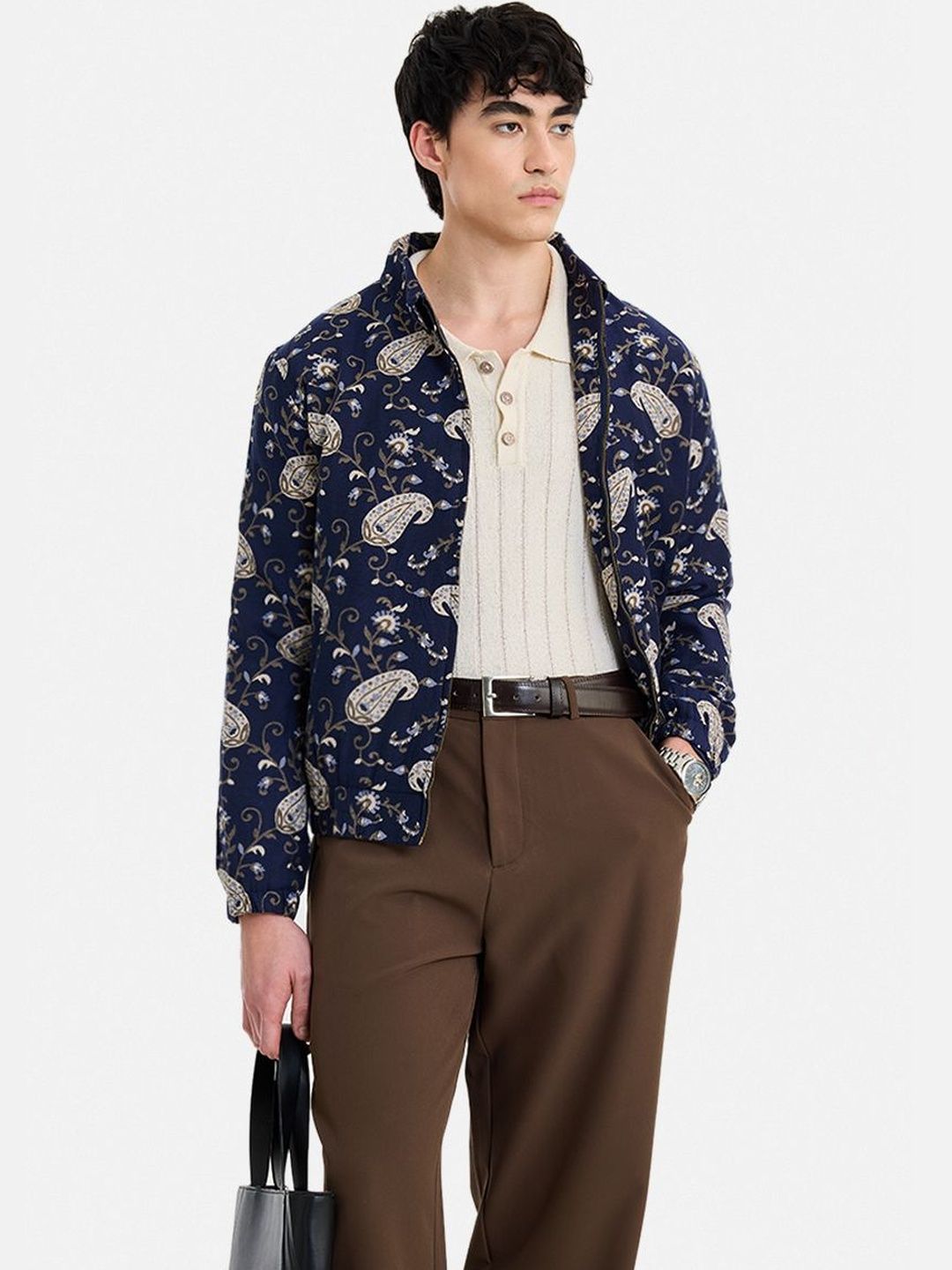 Snitch Navy Printed Jacket